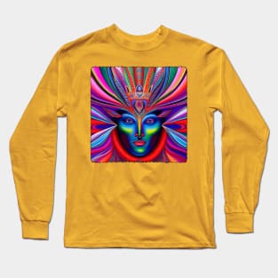 New World Gods (28) - Mesoamerican Inspired Psychedelic Art Long Sleeve T-Shirt